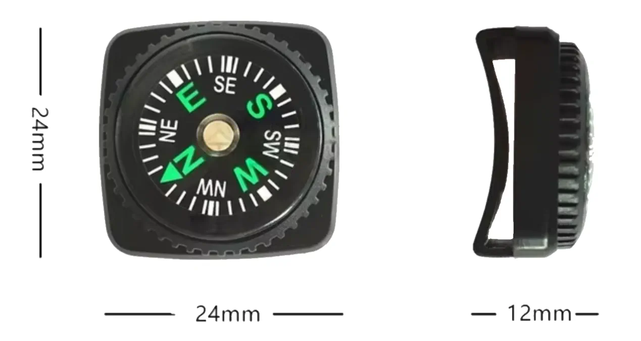 Mini kompas guzikowy używany w zestawach EDC i CSAR